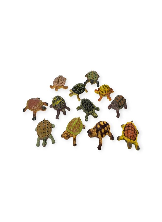 DIMAZO Small Kids Sea & Wild Animal Toys Sets for Fun, Educational, Spark Imagination and Learning (Multi Choice Sets) (TURTOISE) 12pcs - Image 2